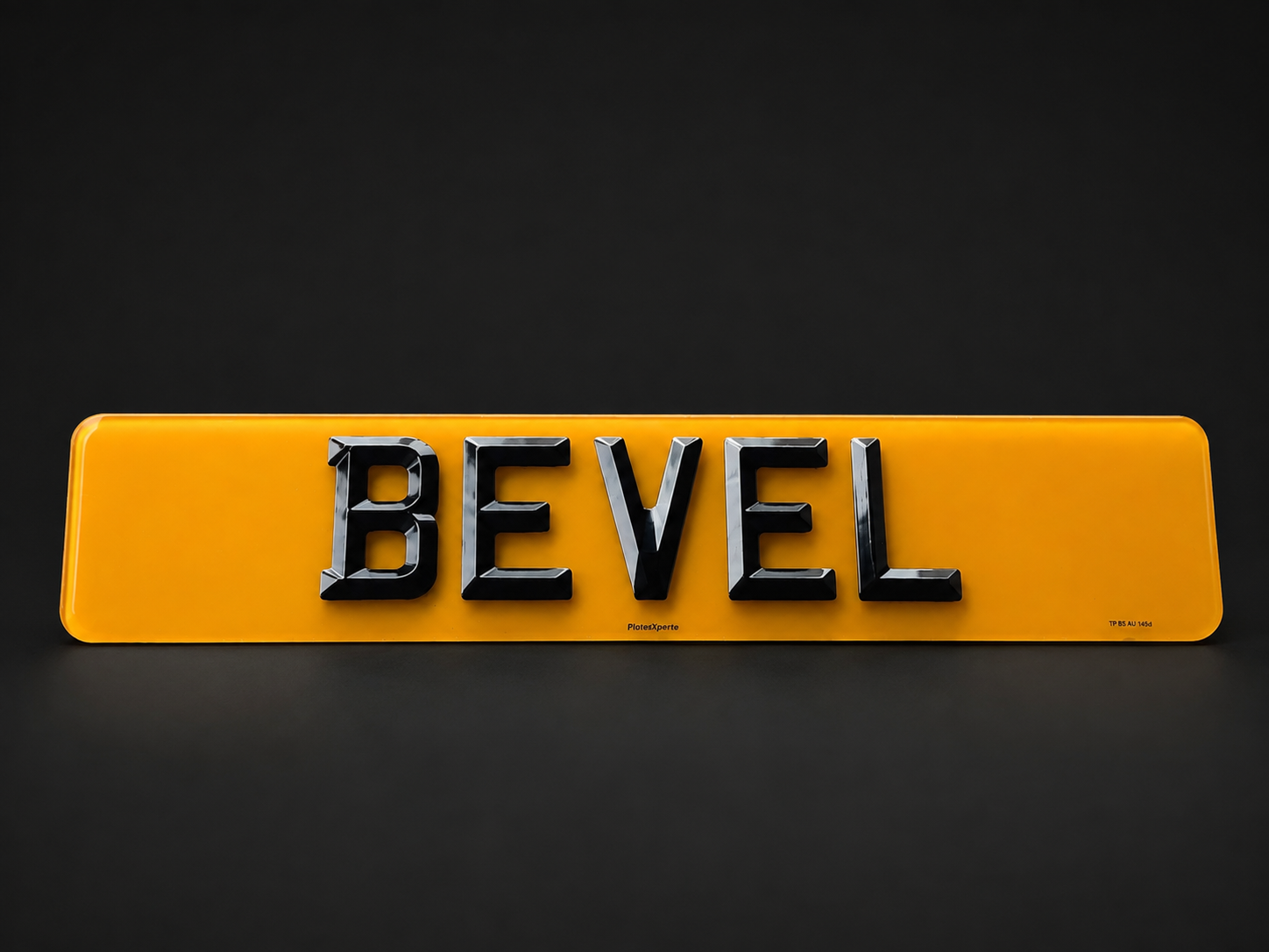 Bevel number plate finish