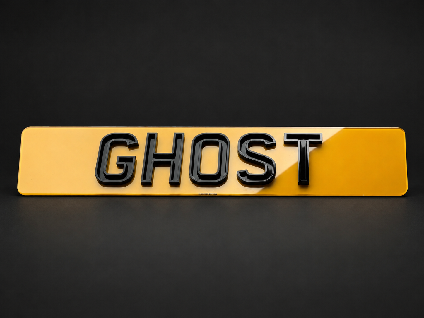 Ghost number plate finish